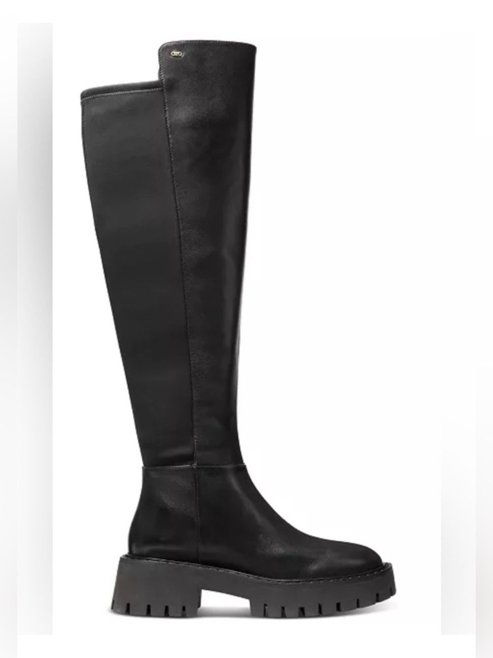 Michael Kors | Asher Knee High Leather Boots Chunky Lug Sole Black Size 5